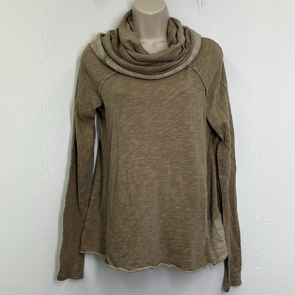 Free People Beach - Cocoon Green Cowl Neck Pullover Long Sleeve Sweater SZ XS/SM - Picture 2 of 13